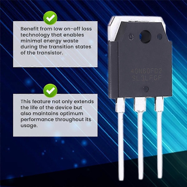 5 stk. 40N60FD2 SGT40N60FD2 SGT40N60FD2PN 40A 600V Transistor TO-3P - Høy Effektivitet & Rask Switching