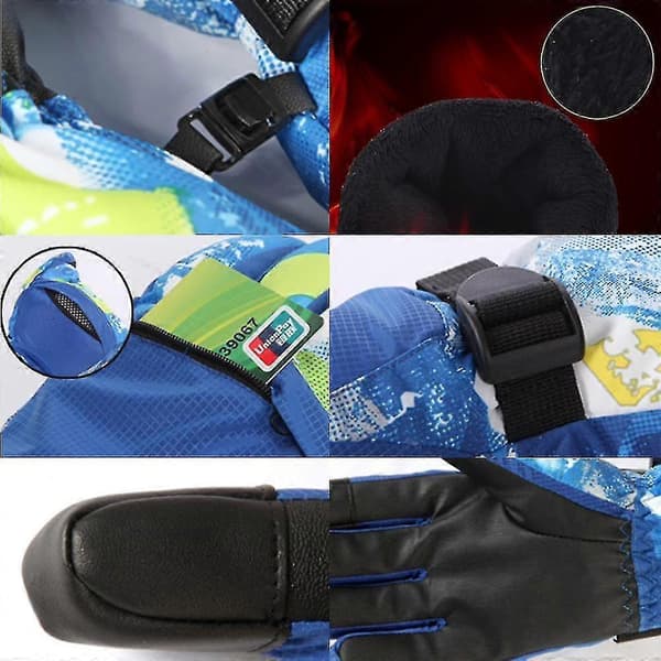 Ski Snowboard Handsker, Vandtætte Vinter Varme Handsker, Koldt Vejr Touchscreen Sne Handsker Black L