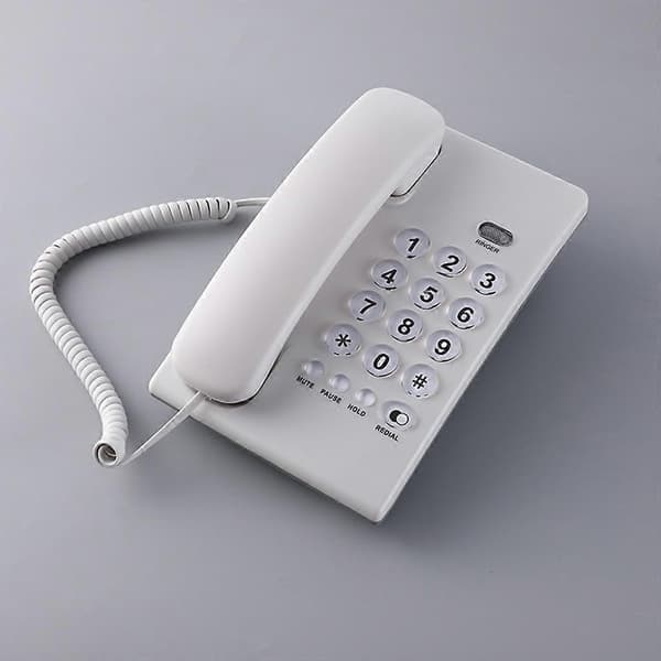 Fastnettelefon Hjem Kablet Fastnet Kablet Bordtelefon Opkalds-Wire Telefon White