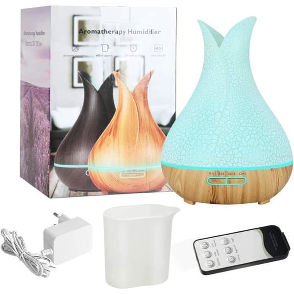 400 ml eterisk oljediffuser, luftfukter, automatisk avslåing, 7-farget LED-lys, duftspreder for hjemmet
