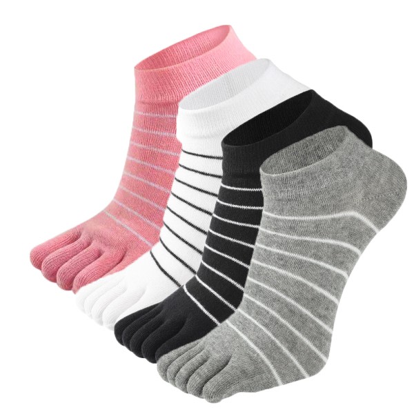 Women's Toe Socks Cotton Crew Five Finger Socks for Running