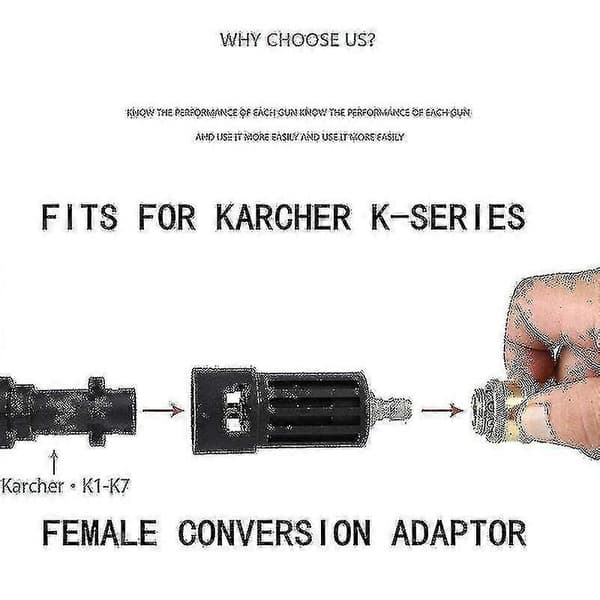 1/4'' Højtryksrenser Konverteringsadapter Til Karcher K-serie Hun Til Parkside