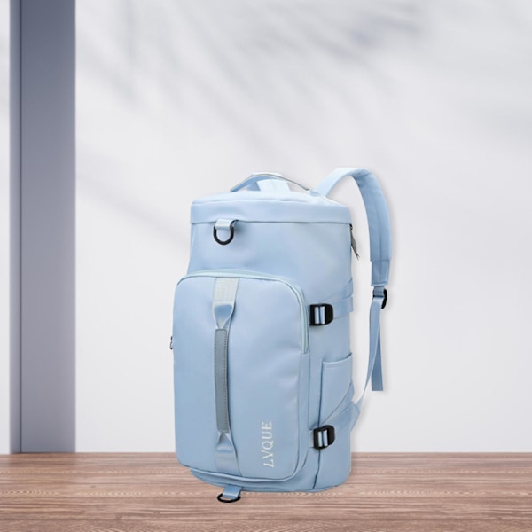 Gymtaske til Kvinder Sportstaske Rejsetaske Weekender Overnight Taske med Skoafdeling Light blue