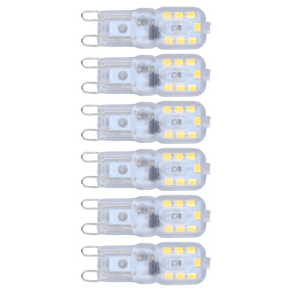 G9 pære Justerbar øjenbeskyttelse Energibesparende 14 LED'er 3W pære til lysekrone bordlampe 6 stk naturligt lys 220V