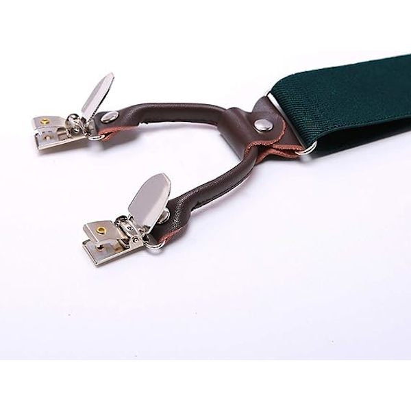 Herrebukser Suspenders Y-Stil Justerbare Suspenders Bukse Suspenders Salopette Suspenders Sterke Metallklips Herrebukser (Mørkegrønn)