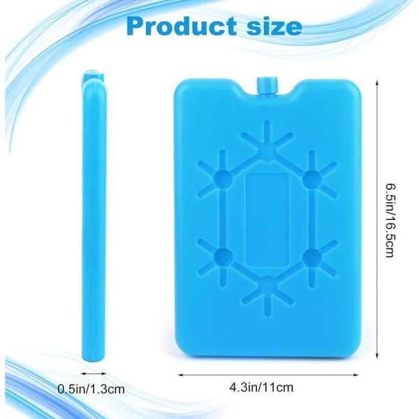 Køleelement - 4 isolerede poser - 200 ml - 160x100x20 mm - Ideel til udendørs aktiviteter