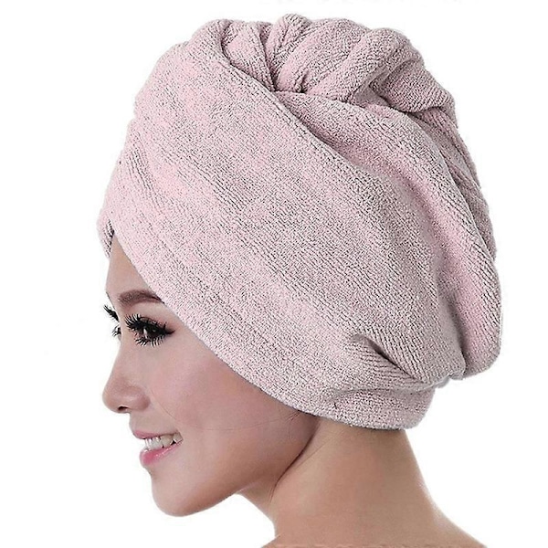 Hiusturbani Hengittävä Vahva Imuva Mikrokuitu Hiusten Kuivatuspyyhe Kylpyhuoneeseen KAESI Pink