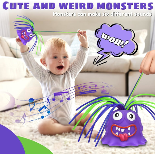 Hårplockande Fidget Toy - Varje Skrik Är Olika, Stressavlastning och Anti-Ångestleksaker för Barn och Vuxna, Draghår Monster Squeeze Toys (P)