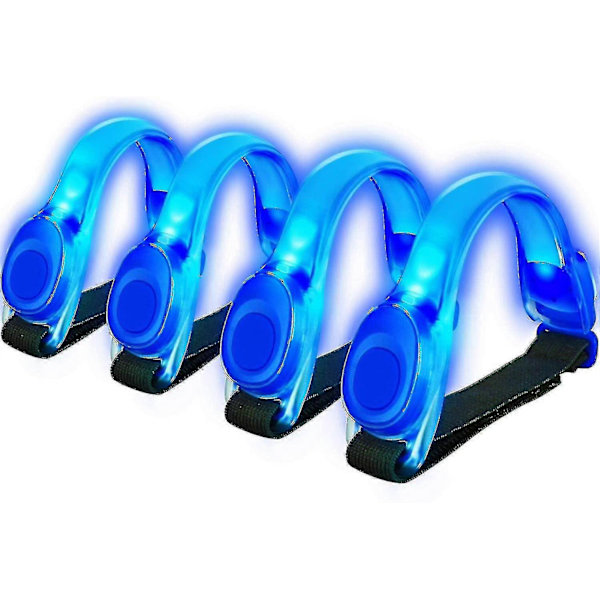 4 stk LED-armbånd Refleks LED-armbånd for løping og jogging Blue