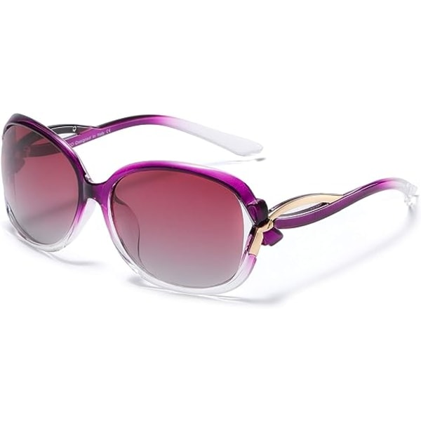 Stilfulle polariserte solbriller for kvinner Star-briller 100 % UV-beskyttelse (lilla)