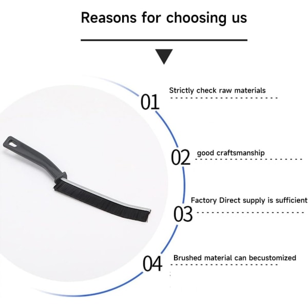 Rengjøringsbørste med 2 hull, bittesmå vindusdørspor Sporrengjøringsverktøy for åpninger, skrubbebørste for sprekker, multifunksjonell rillebørste for vinduer