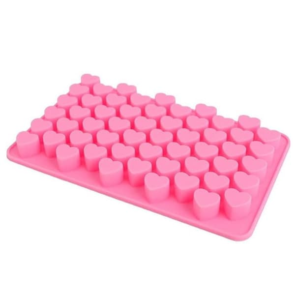Is/Choklad/Geléform med 55 hjärtan - Isform Rosa