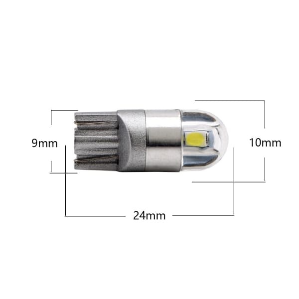 10 stk. hvide T10 3030 2SMD LED-billys til biler (hvidt lys)