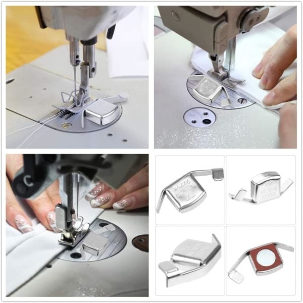 4 stk sølv universal magnetisk sømguide føtter, maskin A