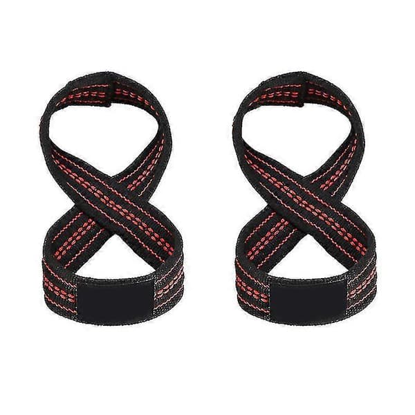 2 stk. Figur 8 Vektløfterstropper Hard Pull Håndleddsstropper Pull Up Håndleddsstøtte Gym - M
