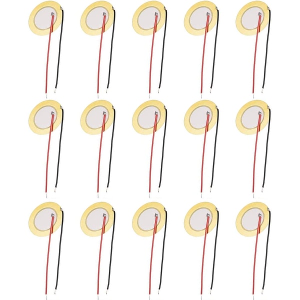 15PCS Elements Buzzer, 27mm Piezo Element, Akustisk Pickup Piezo Disc Element Sensor Piezo Discs Piezo Discs med Akustisk Pickup