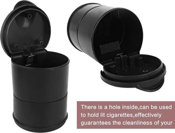 AIPAIDE 2-pack bärbara bilaskkoppar med luktsäkert lock, bordsaskkopp för bar, trädgård, uteplats, balkong