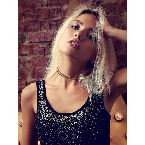 Fløjls Goth Choker Halskæde dobbelt lag