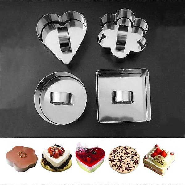 Kakekutter i rustfritt stål Bakeware Mini Fondant Mousse Form Kjøkken DIY Verktøy Round