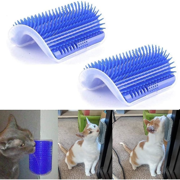2-pak kæledyrsbørstemassage Perfekt værktøj til katte med lang og kort pels, selvfrisør for katte med katteurt