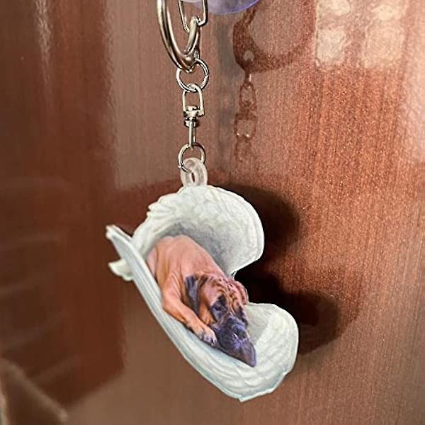 2 st Angel Sovande Hund Akryl Nyckelringar Hängsmycken Heminredning Prydnader Kontorsmaterial Presenter A Cocker spaniel