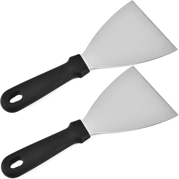 2 stk. Griddle Scraper Sæt, Griddle Scraper, Til Madservice/Madlavning/Rengøring, Bbq Indendørs & Udendørs, Tåler Opvaskemaskine