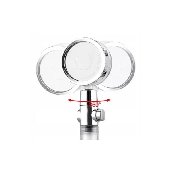 Booster Duschhuvud med propeller (med filter) - Turbo Silver