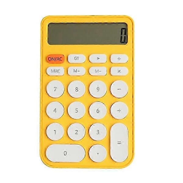 12-cifret lommeregner, læringsregnemaskiner, stort LCD til hjemmekontorstuderende Yellow