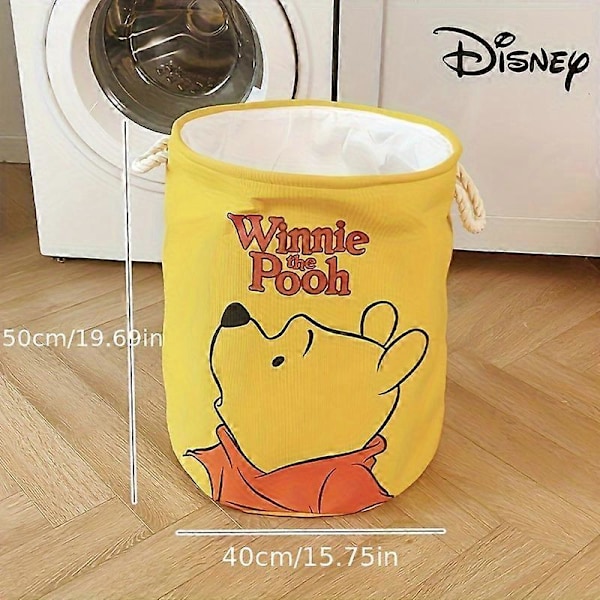 Disney Stitch & Winnie The Pooh sammenleggbar kleskurv - Søt tegneserie skittentøy oppbevaringskurv for hjemmet Milky White Donald Duck