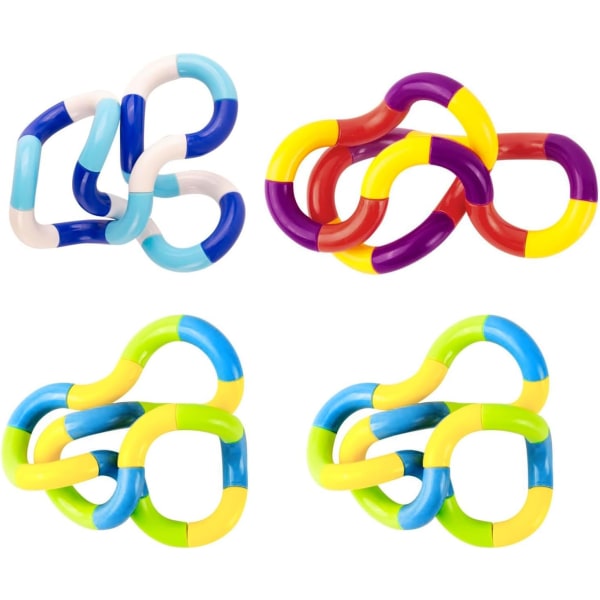 4 stk. Tangle Fidget-legetøj, Kreativt lydløst Fidget-legetøj til lindring, Fingerhånd Tangle-legetøj Klassisk sensorisk Fidget Twist-legetøj