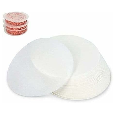 500 ark non-stick papir, 12,5 cm diameter, strimlet biffpapir, burgerplate