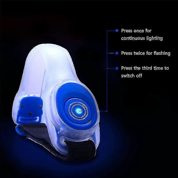 4 stk LED-armbånd Refleks LED-armbånd for løping og jogging Blue