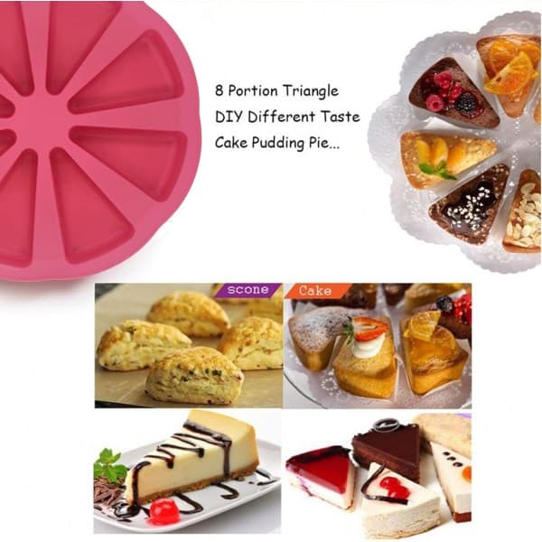 Silikon bakeformer Trekant Pizzaskive kake Silikonform 8 form Silikonkakeform Non Stick Kakeform