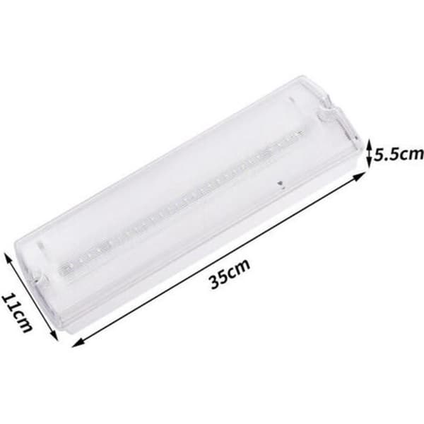 LED nödljus, 3-timmars batteri, IP65-klassad, 30m räckvidd, väggmonterad för hög synlighet, säkerhetsbelysning