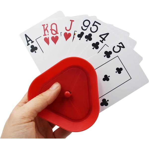 Korthållare för spelkort, Triangelformad handsfree-hållare för pokerställ, 4 färger, set med 4