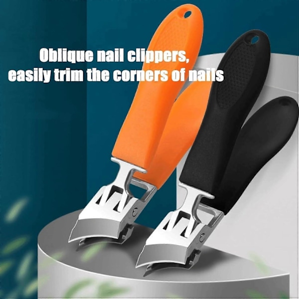 Vinklade Nagelklippare, 2 st Sneda Nagelklippare, Bred Öppning Anti-Stänk Sneda Nagelklippare, Ultravassa Rostfria Nagelklippare Mixed Color