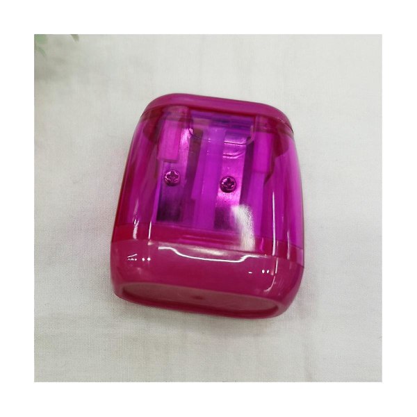Plastfärgad Transparent Penna Spetsslipare Geometrisk Dubbelhål Skiss Penna Spetsslipare Manuell Penna