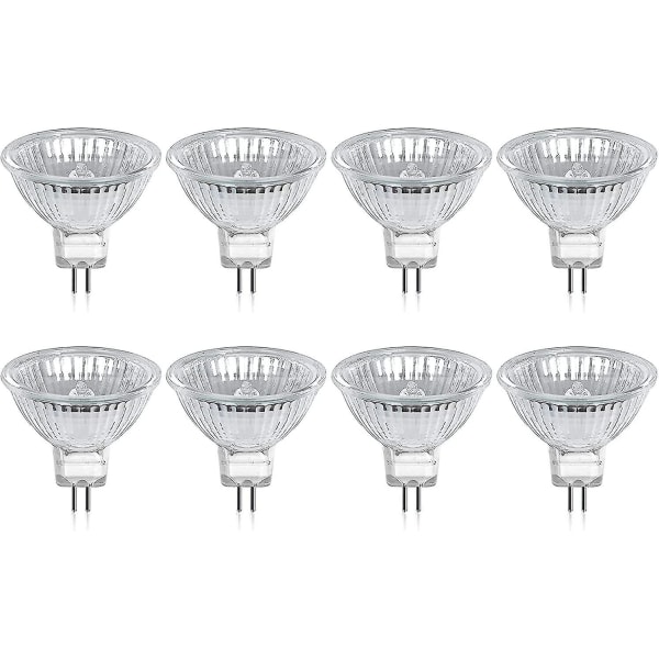 8 set Gu5.3 Mr16 20w 12v lämpimänvalkoinen halogeenilamppu, cover 400 lumen 2-napainen kohdevalaisin korvaa 20w halogeeni