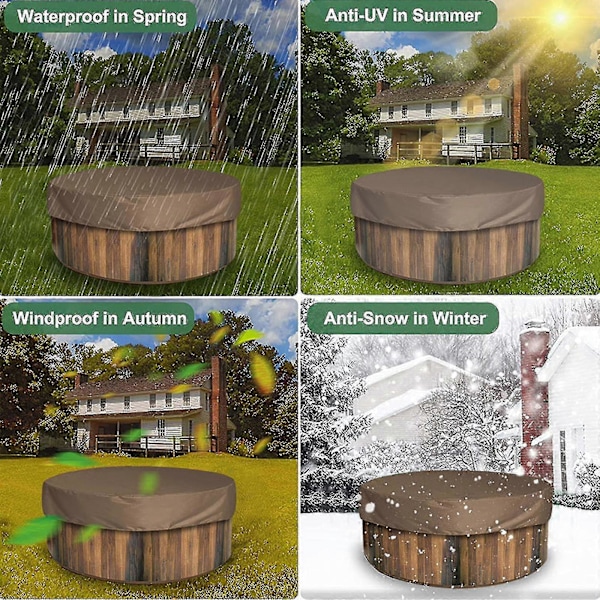 Badekar Dæksel Vandtæt Anti-UV Spa Hot Tub Beskytter Udendørs Møbler Ny Beige