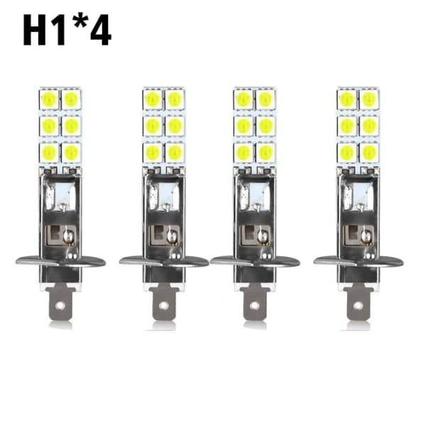 4X H1 6000K Super White LED Hovedlyspærer Kit Tåkelys