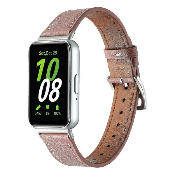 Ægte læder urrem udskiftning til Samsung Galaxy Fit3 - Beige Multicolor Deep Pink