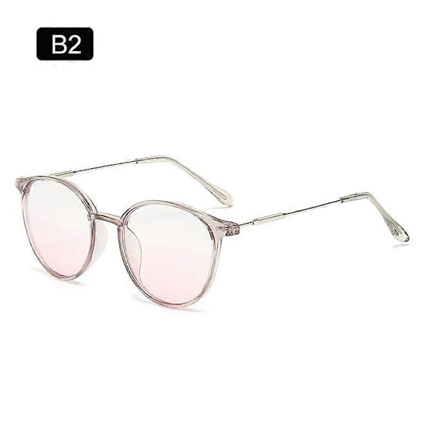 ZUEE Nya Anti Blått Ljus Glasögon Blått Ljus Blockering Damer Herrar Dator Överdimensionerade Klara Runda Närsynta Glasögon A-Transparent grey