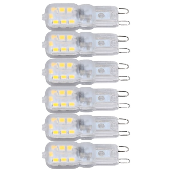 G9 pære Justerbar øjenbeskyttelse Energibesparende 14 LED'er 3W pære til lysekrone bordlampe 6 stk naturligt lys 220V