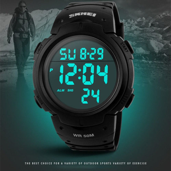 Herreklokker Sportsklokker LED Digitalklokke Army Green