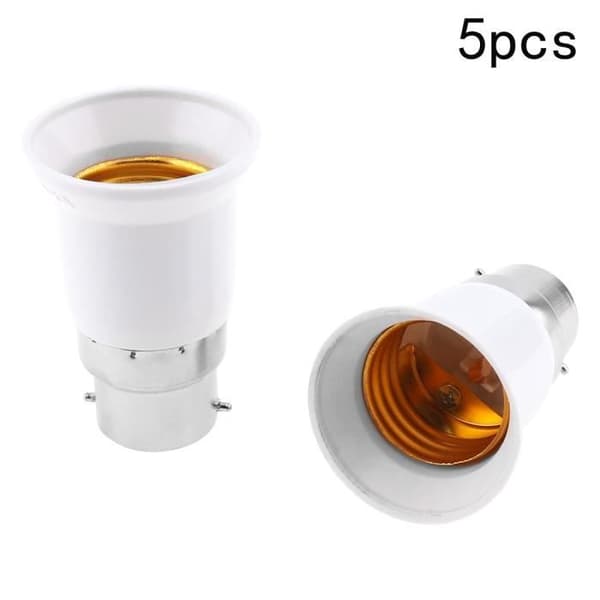 5 kappaletta B22-E27-kantamuunnossarjaa valaistustarvikkeet, pistokesovitin LED-lampun bajonettiruuvilampulle