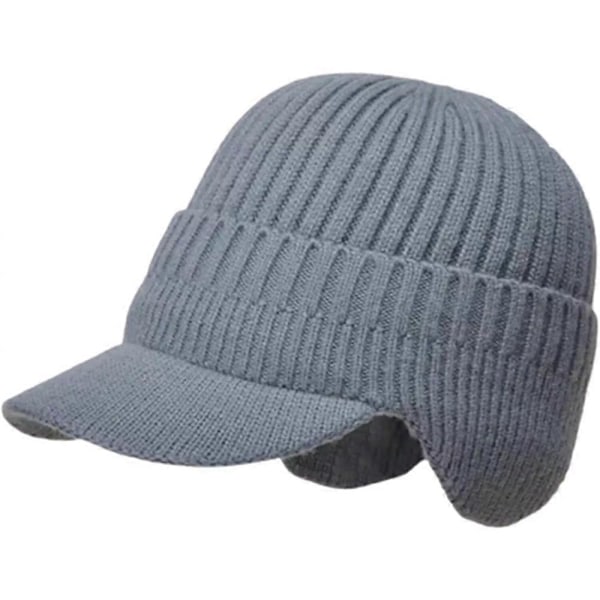 Proposition Stickad Mössa, Elastisk Varmt Öronskydd Stickad Mössa gray With Plush Lining
