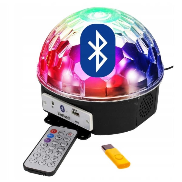 Disco lampe med Bluetooth & Højttaler - LED lampe - RGB Sort