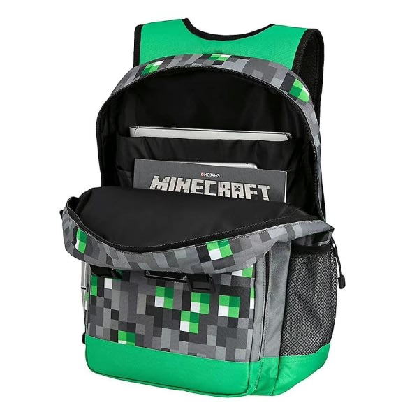 Minecraft Creeper -reppu, koululaukku, lapsille, pojille, lahja -1