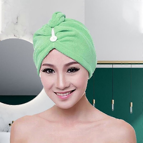 Hår Turban Åndbar Stærk Absorberende Mikrofiber Hår Tørring Håndklæde til Badeværelse KAESI Blue