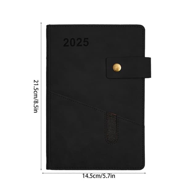 2025 Kalender 365 Dages Kalender Planner Notesblok Imitationslæder Omslag 400 Siders Notesbog Velegnet Til Feriegaver Blue